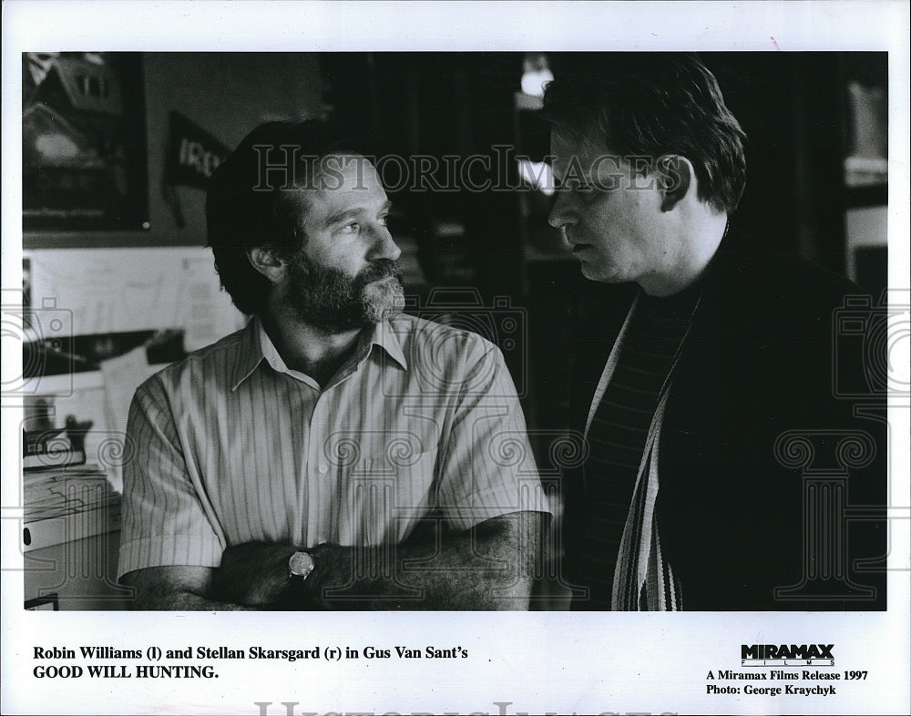 1997 Press Photo Good Will Hunting Robin Williams Stellan Skarsgard - Historic Images