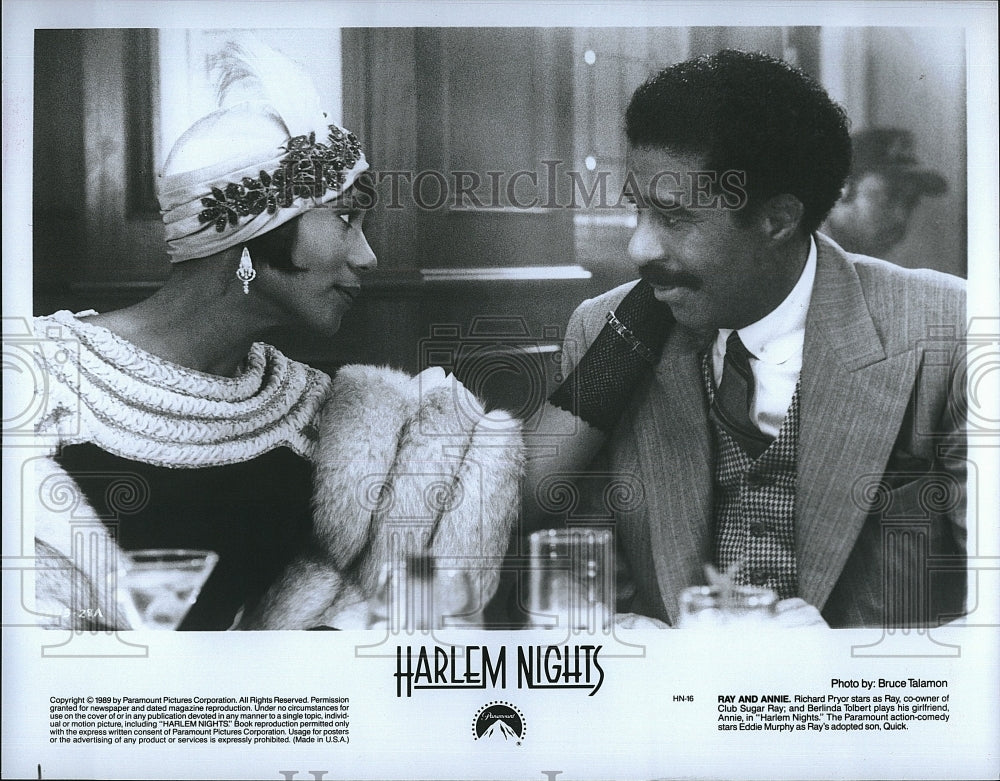 1989 Press Photo Richard Prior &amp; Berlinda Tolbert Star In Harlem Nights- Historic Images