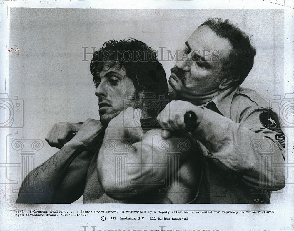 1982 Press Photo Sylvester Stallone in &quot;First Blood&quot;- Historic Images