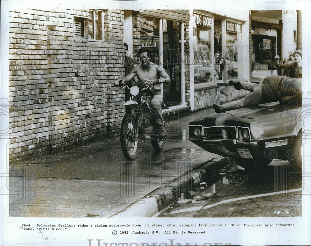 1982 Press Photo Sylvester Stallone in &quot;First Bloot&quot;- Historic Images