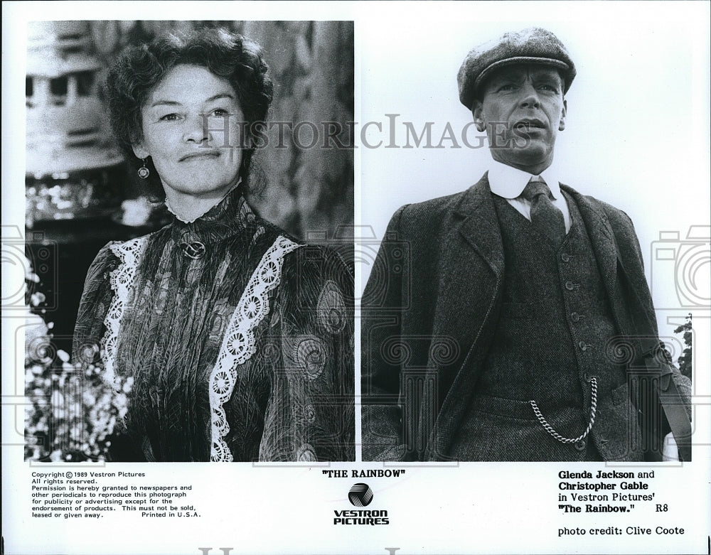 1989 Press Photo Glenda Jackson and Christopher Gable in &quot;The Rainbow&quot;- Historic Images