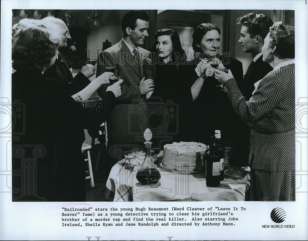 1947 Press Photo "Railroaded" Ward Cleaver,John Ireland,S Ryan,J Randolph- Historic Images