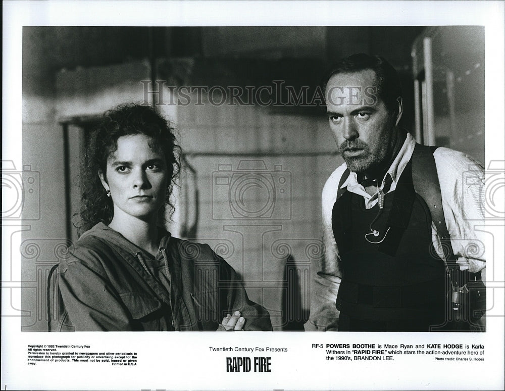 1982 Press Photo &quot;Rapid Fire&quot; Powers Boothe &amp; Kate Hodge- Historic Images