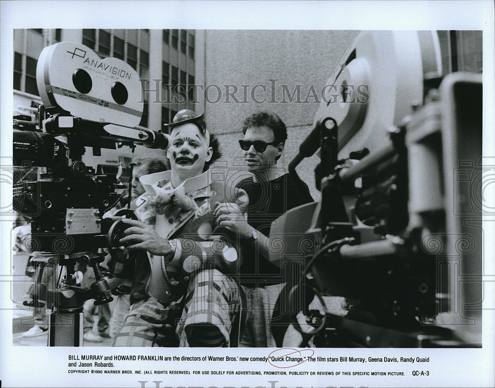 1990 Press Photo Quick Change Film Directors Bill Murray Howard Franklin On Set- Historic Images