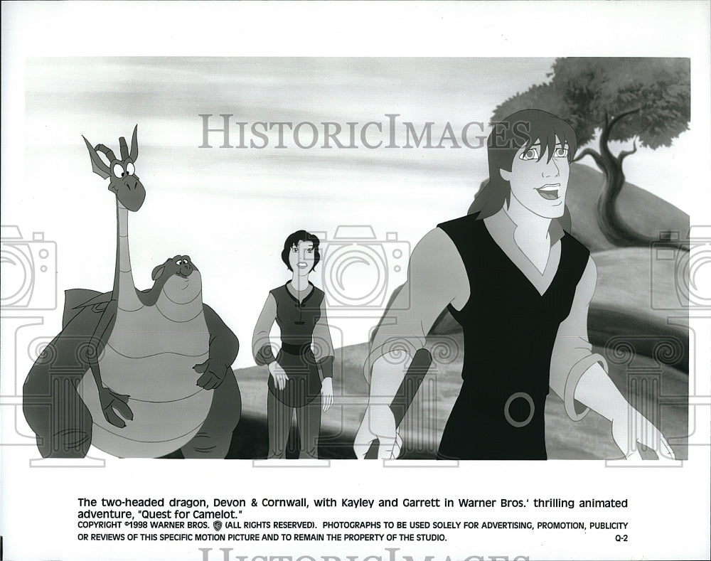 1998 Press Photo Animated Thriller Adventure Movie Quest For Camelot Cartoon- Historic Images