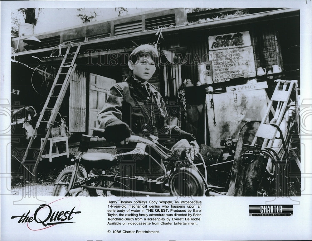 1986 Press Photo Henry Thomas American Child Actor Quest Movie Scene Film- Historic Images