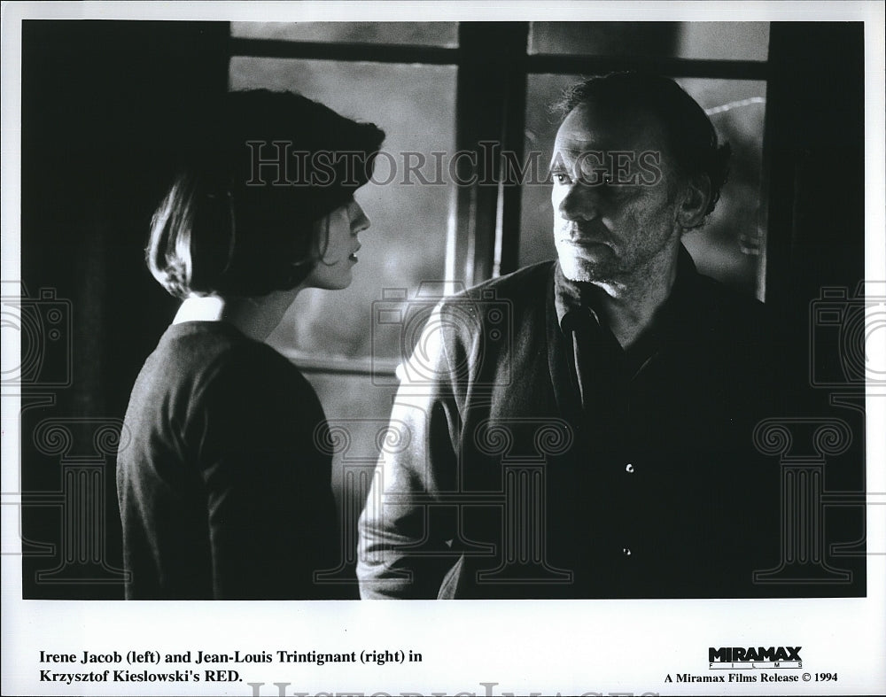 1994 Press Photo Irene Jacob Actress Jean-Louis Trintignant Actor Red Movie Film- Historic Images