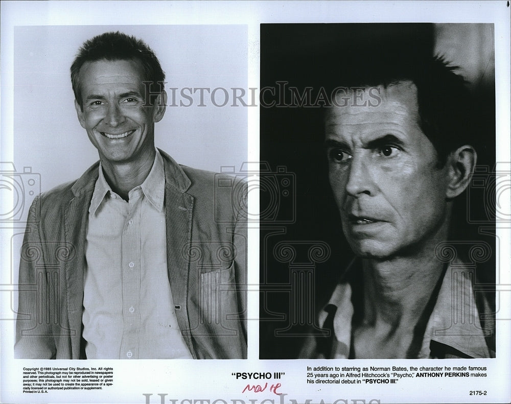 1985 Press Photo Anthony Perkins in &quot;Psycho III&quot;- Historic Images