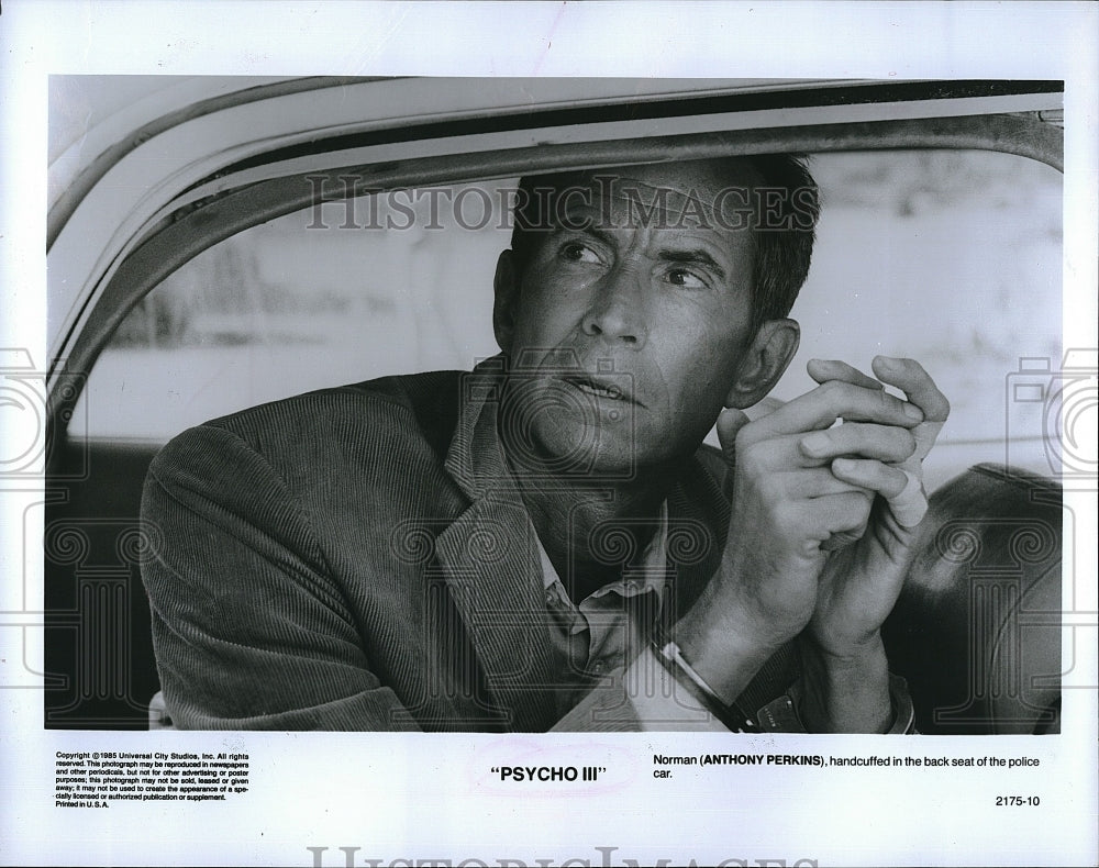 1985 Press Photo &quot;Psycho III&quot; starring Anthony Perkins- Historic Images