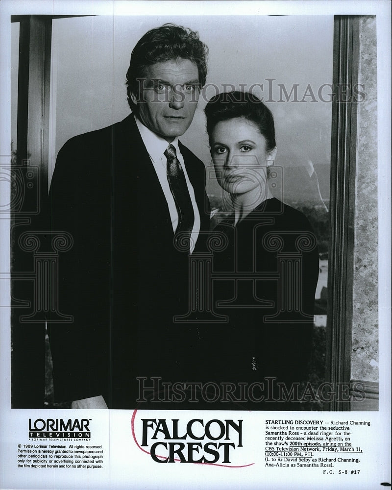 1989 Press Photo David Selby, Ana-Alicia &quot;Falcon Crest&quot;- Historic Images