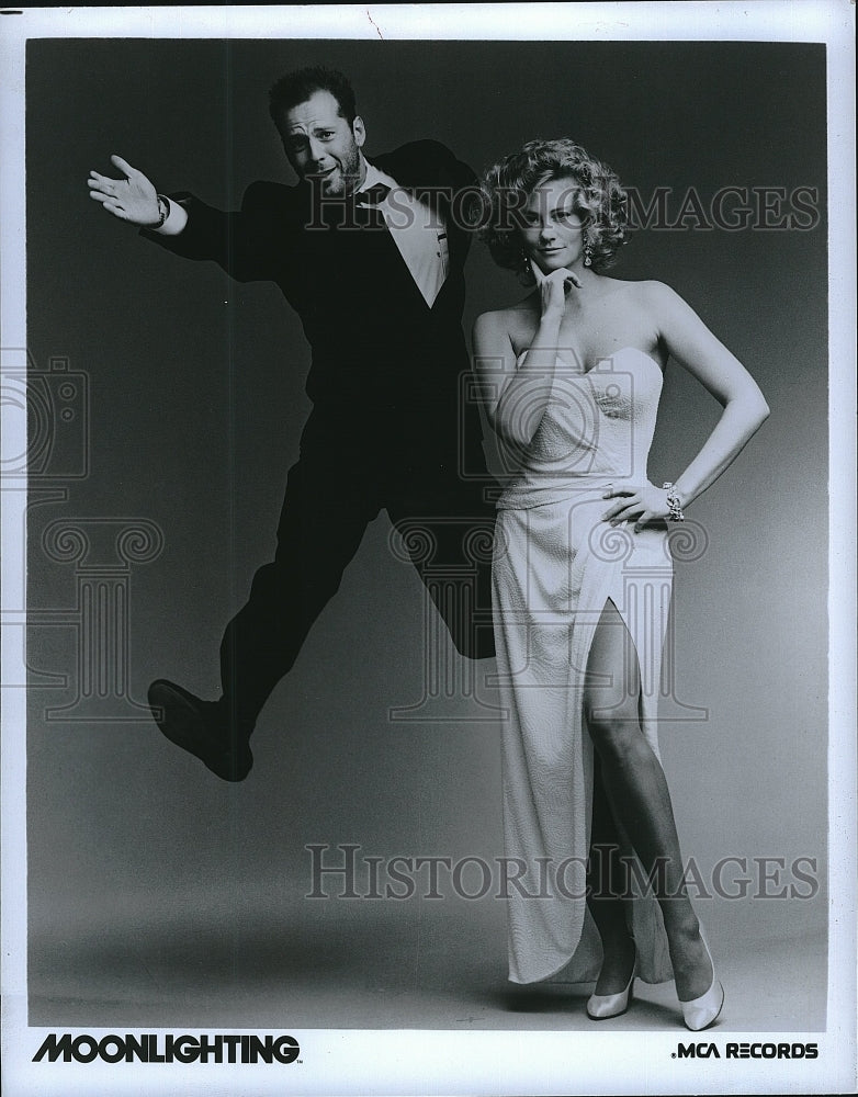 1987 Press Photo Cybil Shepherd Bruce Willis Moonlighting- Historic Images