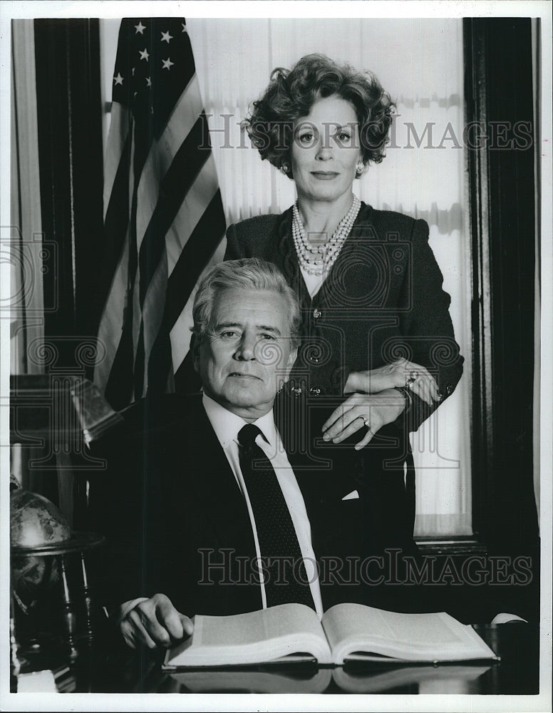 1992 Press Photo John Forsythe, Holland Taylor "The Powers that Be"- Historic Images