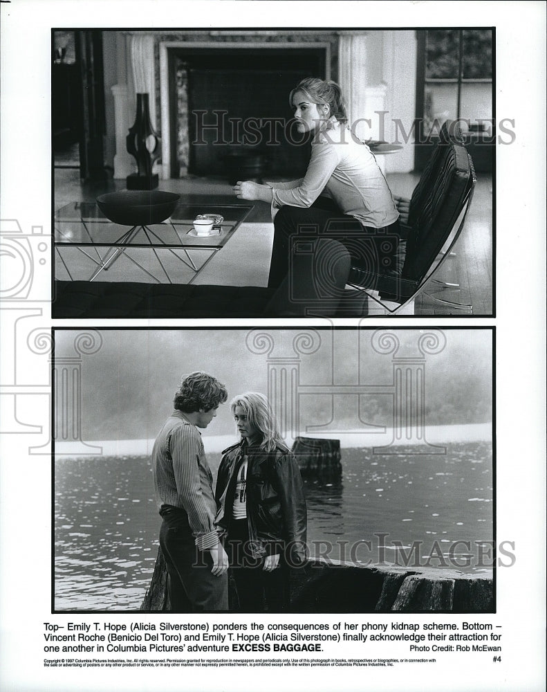 1997 Press Photo  "Excess Baggage" Alicia Silverstone, Benicio Del Toro- Historic Images