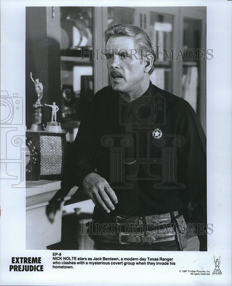 1987 Press Photo &quot;Extreme Prejudice&quot; starring Nick Nolte- Historic Images