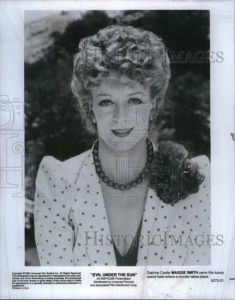 1982 Press Photo Evil Under the Sun Maggie Smith- Historic Images