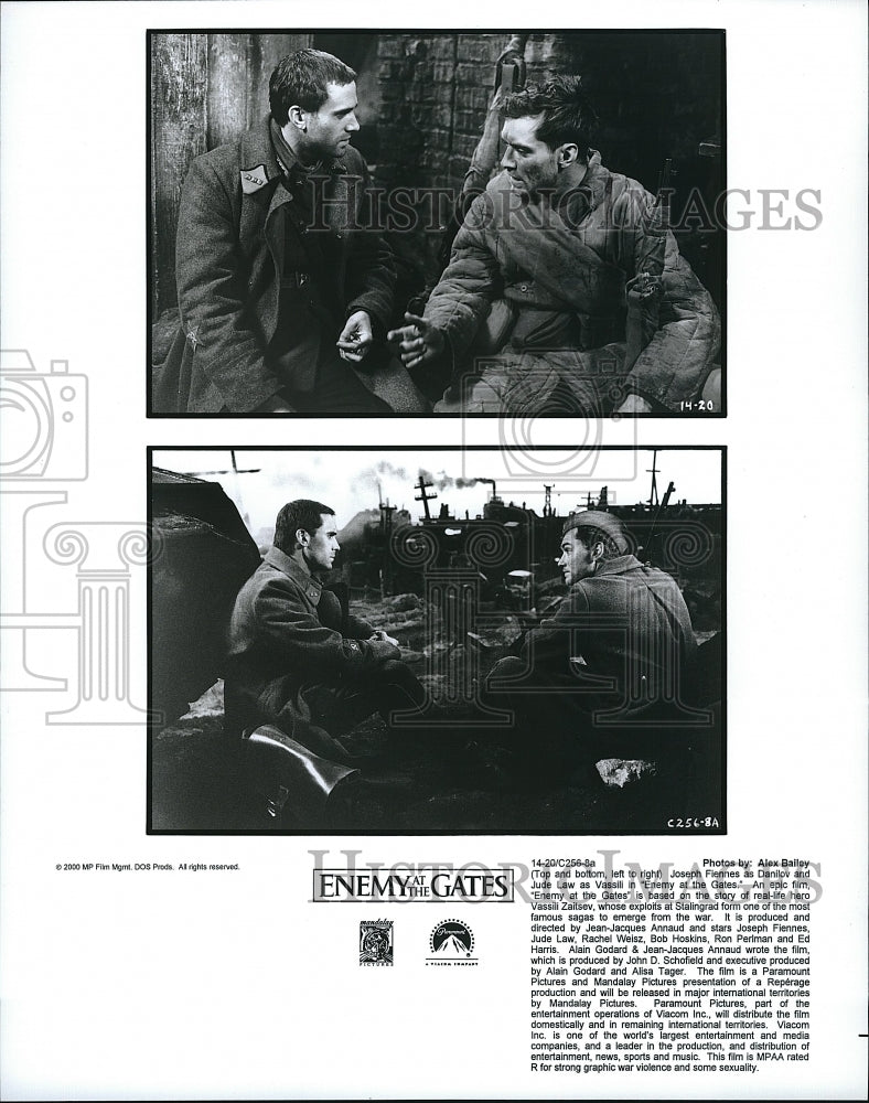 2000 Press Photo Jude Law, Joseph Fiennes &quot;Enemy at the Gates&quot;- Historic Images