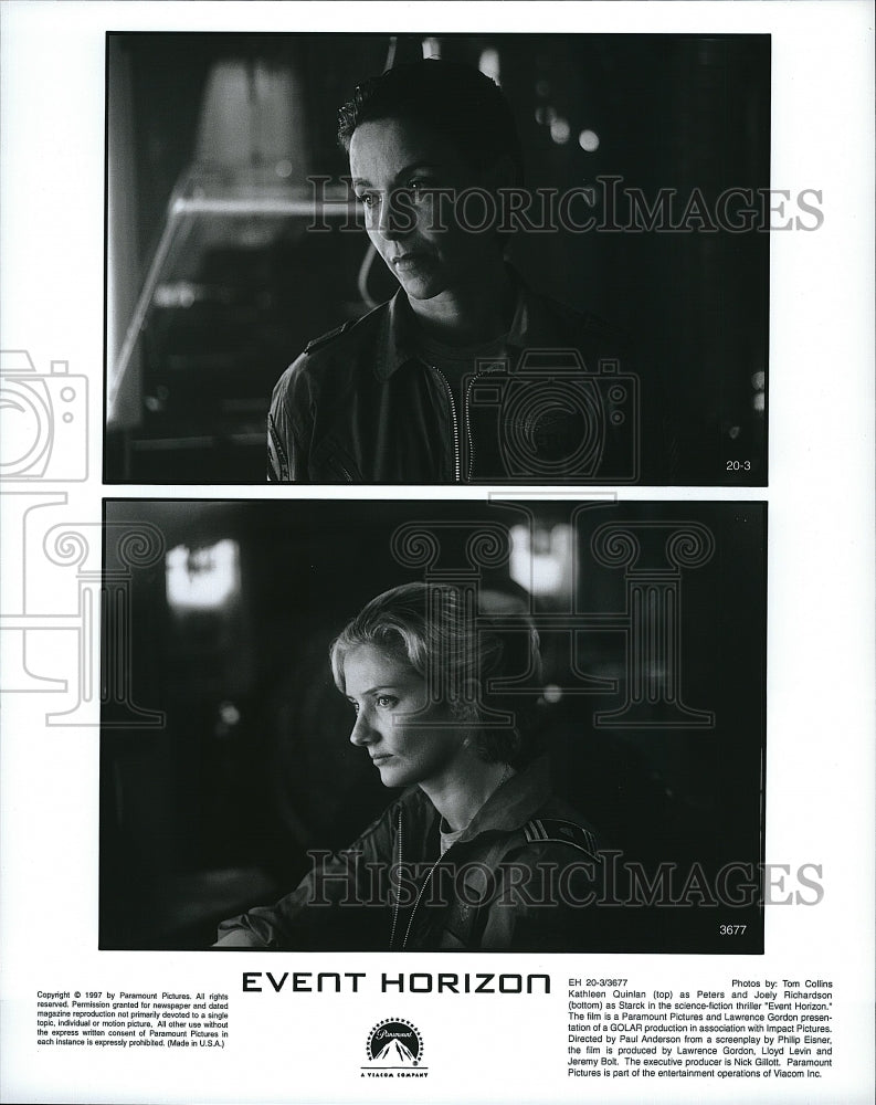 1997 Press Photo Kathleen Quinlan and Joely Richardson in "Event Horizon".- Historic Images