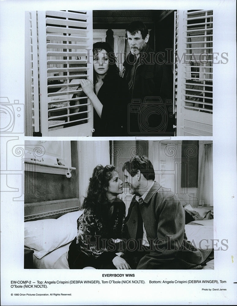 1990 Press Photo Debra Winger and Nick Nolte in &quot;Everybody Wins&quot;.- Historic Images