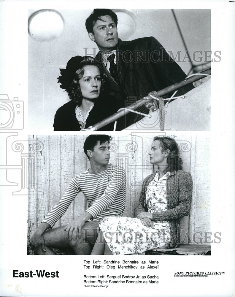 1999 Press Photo Sandrine Bonnaire and Oleg Menchikov in &quot;East-West&quot;.- Historic Images