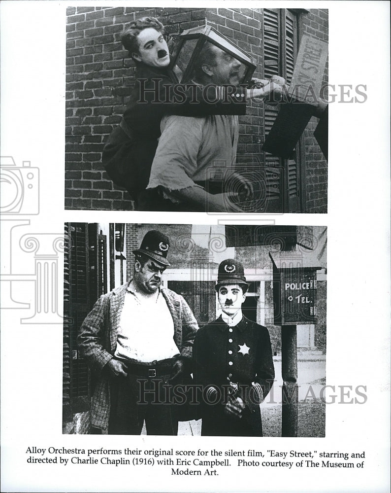 Press Photo &quot;Easy Street&quot; with Charlie Chaplin and Eric Campbell.- Historic Images