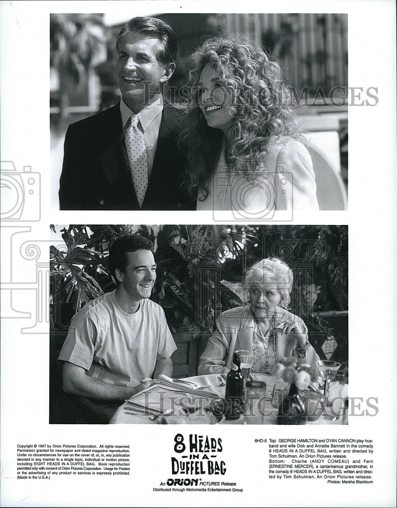 1997 Press Photo George Hamilton Dyan Cannon Andy Comeau Actor Ernestine Mercer- Historic Images