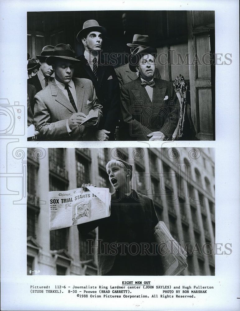 1988 Press Photo John Sayles Actor Studs Terkel Brad Garrett Eight Men Out Movie- Historic Images