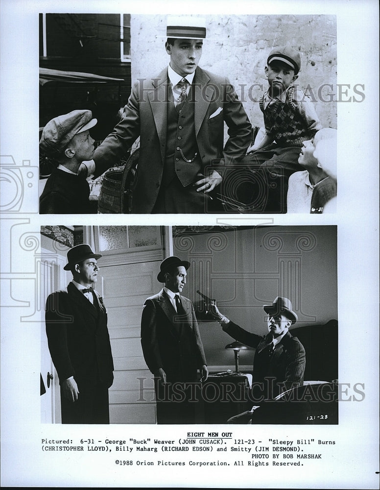 1988 Press Photo John Cusack Christopher Lloyd Richard Edson Jim Desmond Actor- Historic Images