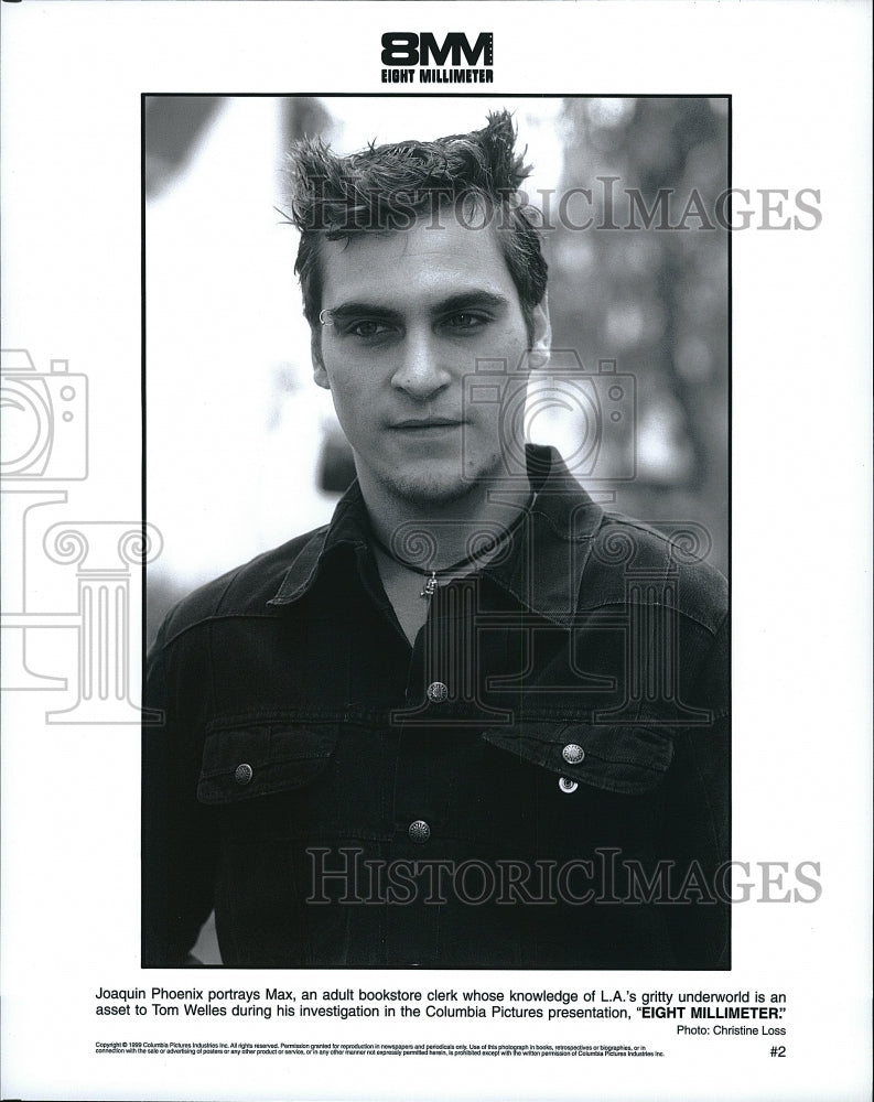 1999 Press Photo Joaquin Phoenix American Actor Eight Millimeter Dark Movie Film- Historic Images