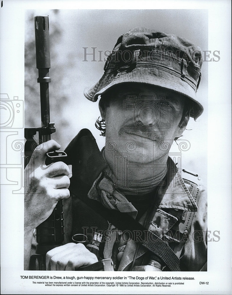 1980 Press Photo Tom Berenger American Actor Dogs Of War Action Movie Film- Historic Images