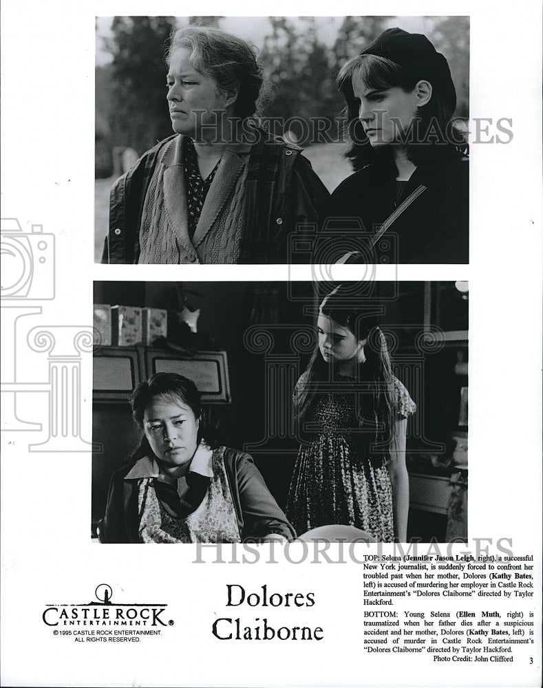 1995 Press Photo Jennifer Jason Leigh Kathy Bates Ellen Muth Dolores Claiborne - Historic Images