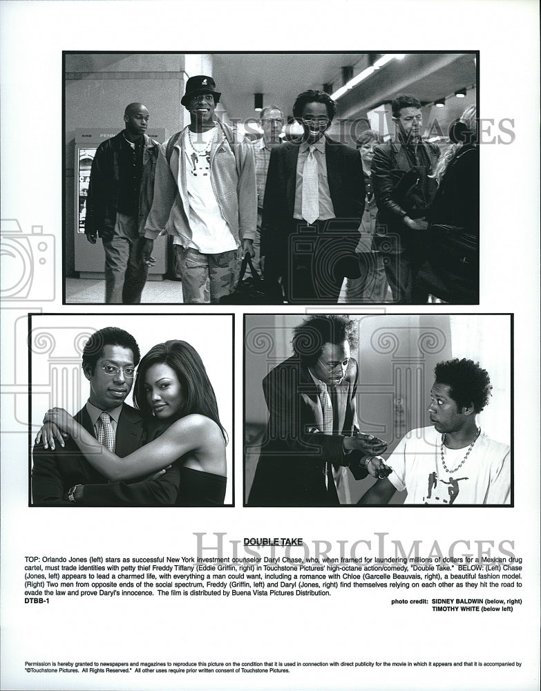 Press Photo Orlando Jones Eddie Griffin Garcelle Beauvais Double Take Movie Film- Historic Images