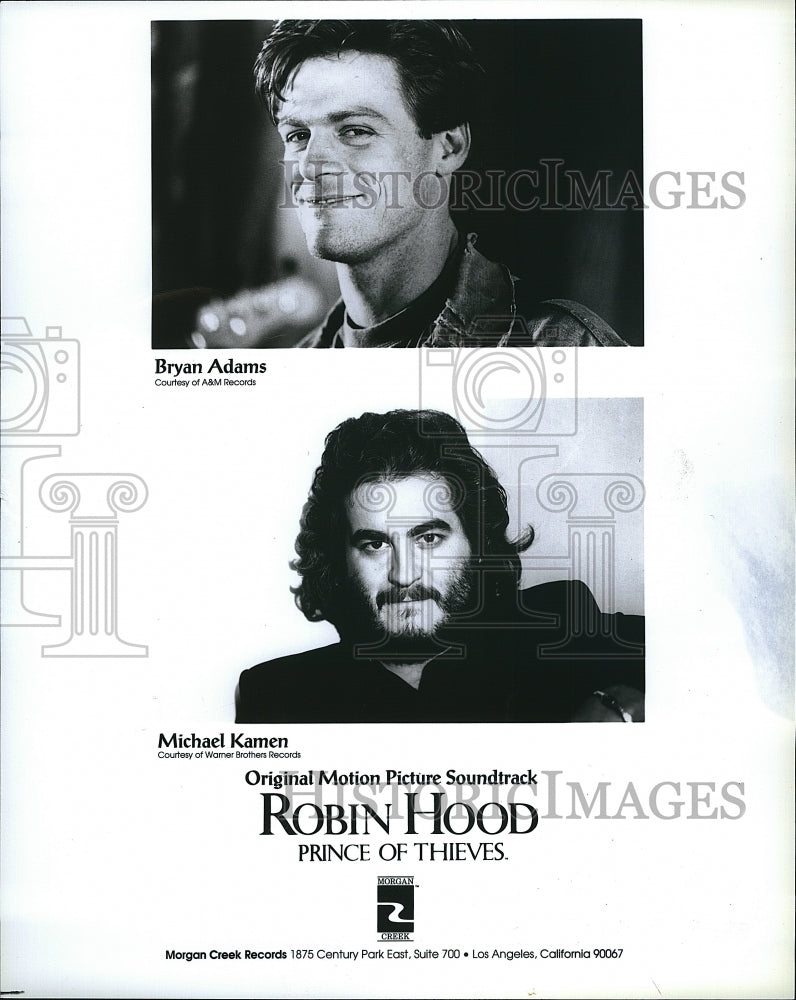 1991 Press Photo Actor Bryan Adams in &quot;Robin Hood Prince of Thieves&quot;- Historic Images