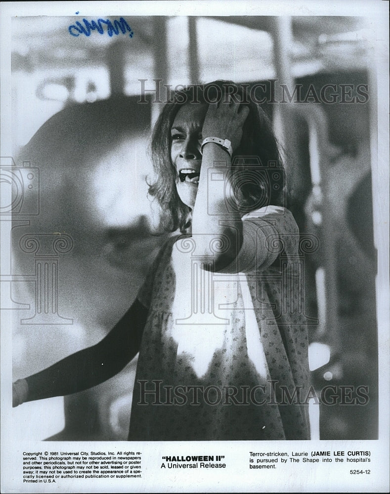 1981 Press Photo Actress Jamie Lee Curtis in &quot;Halloween II&quot;- Historic Images