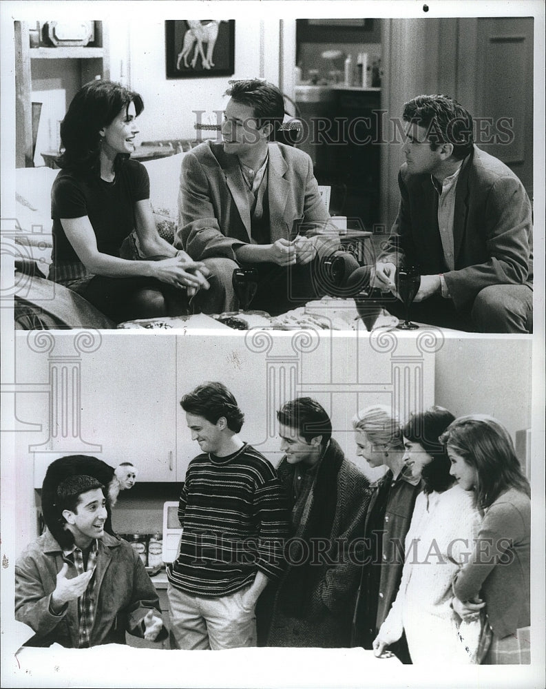 1997 Press Photo Actor Matt LeBlanc, Matthew Perry &amp; Cast in &quot;Friends&quot;- Historic Images