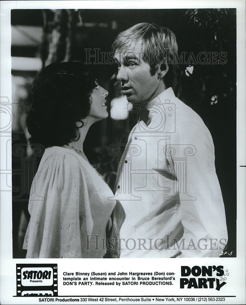 1976 Press Photo Actress Clara Binney &amp; John Hargreaves in &quot;Don&#39;s Party&quot;- Historic Images