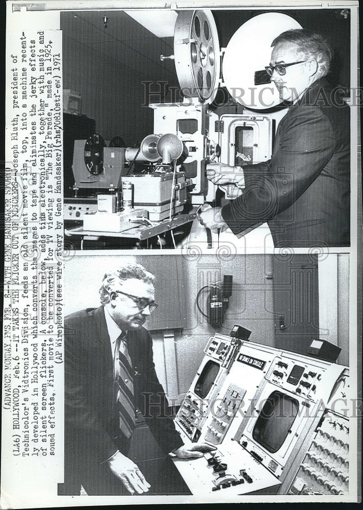 1971 Press Photo Joseph Bluth President of Technicolor&#39;s Vidtronics Division- Historic Images