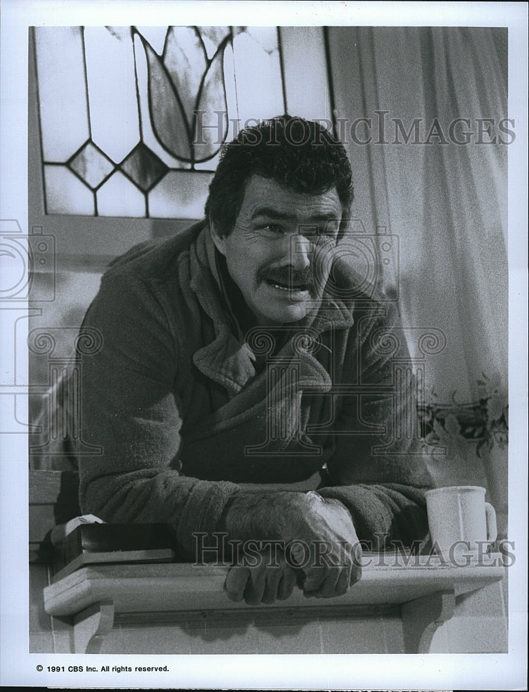 1991 Press Photo Burt Reynolds American Actor Evening Shade TV Show Series- Historic Images