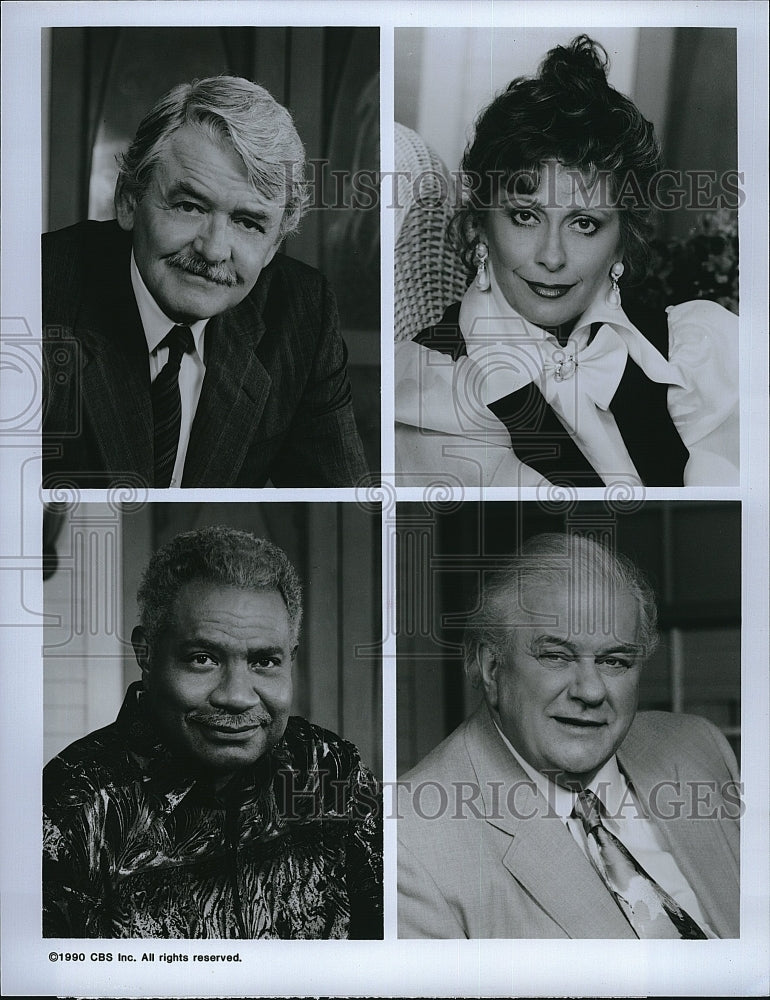 1990 Press Photo Hal Holbrook, Elizabeth Ashley, Charles Durning, Ossie Davis- Historic Images