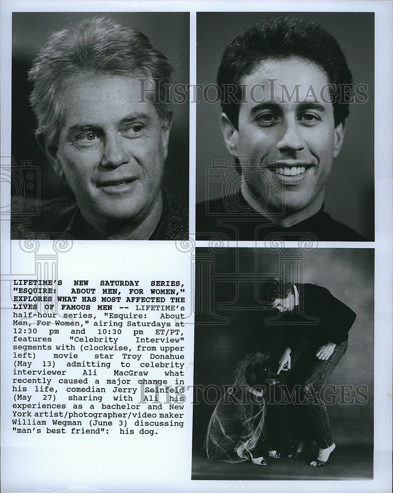 Press Photo Comedian Jerry Seinfeld on Lifetime's "Esquire" Series- Historic Images