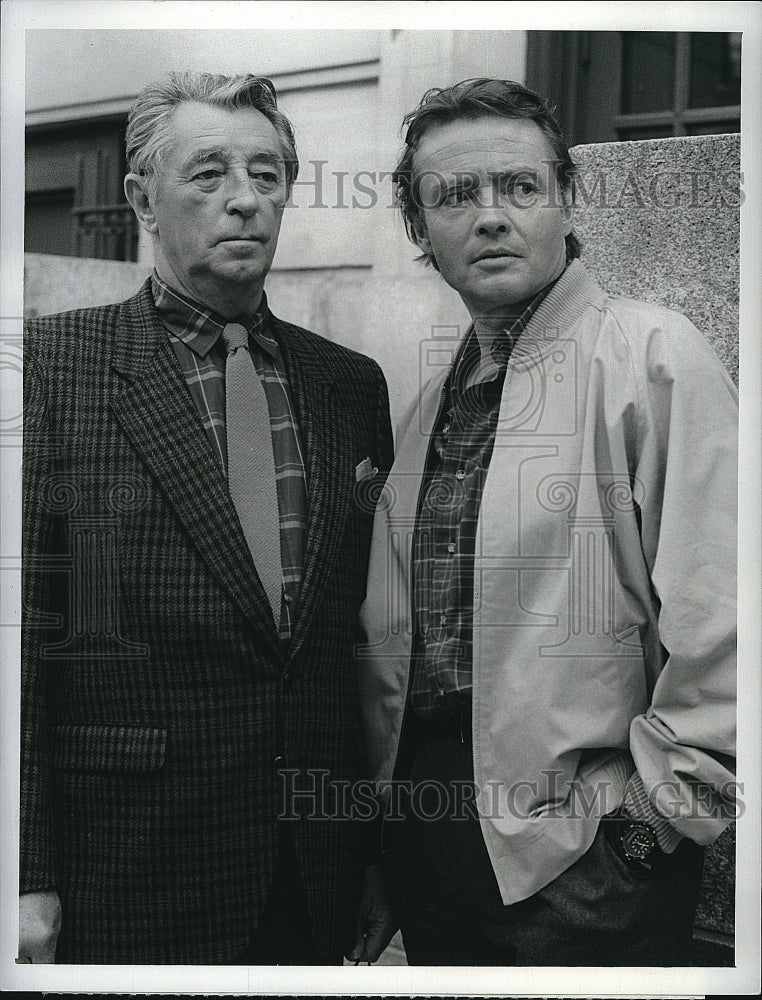 1987 Press Photo Robert Mitchum Actor Richard Jordan Equalizer TV Show Series- Historic Images