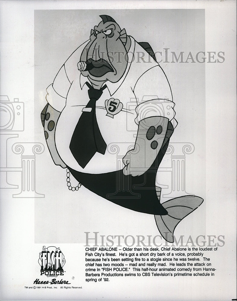 1991 Press Photo Scene from &quot;Fish Police&quot; Hanna Barbera- Historic Images