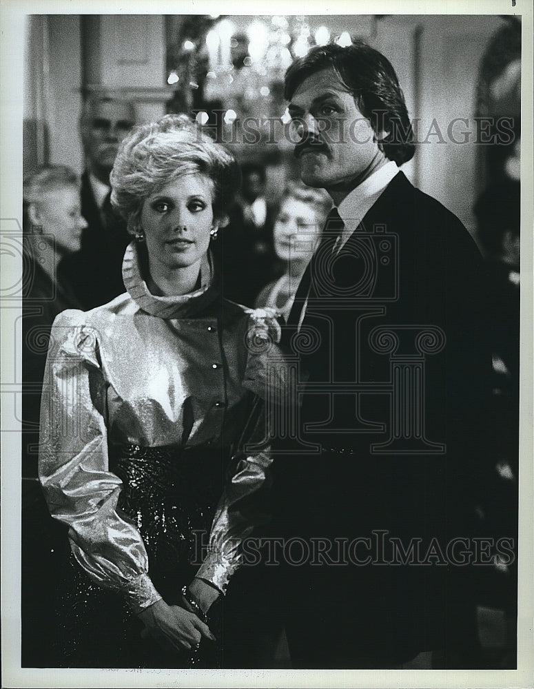 1982 Press Photo Actress Morgan Fairchild &amp; John Beck in &quot;Flamingo Road&quot;- Historic Images