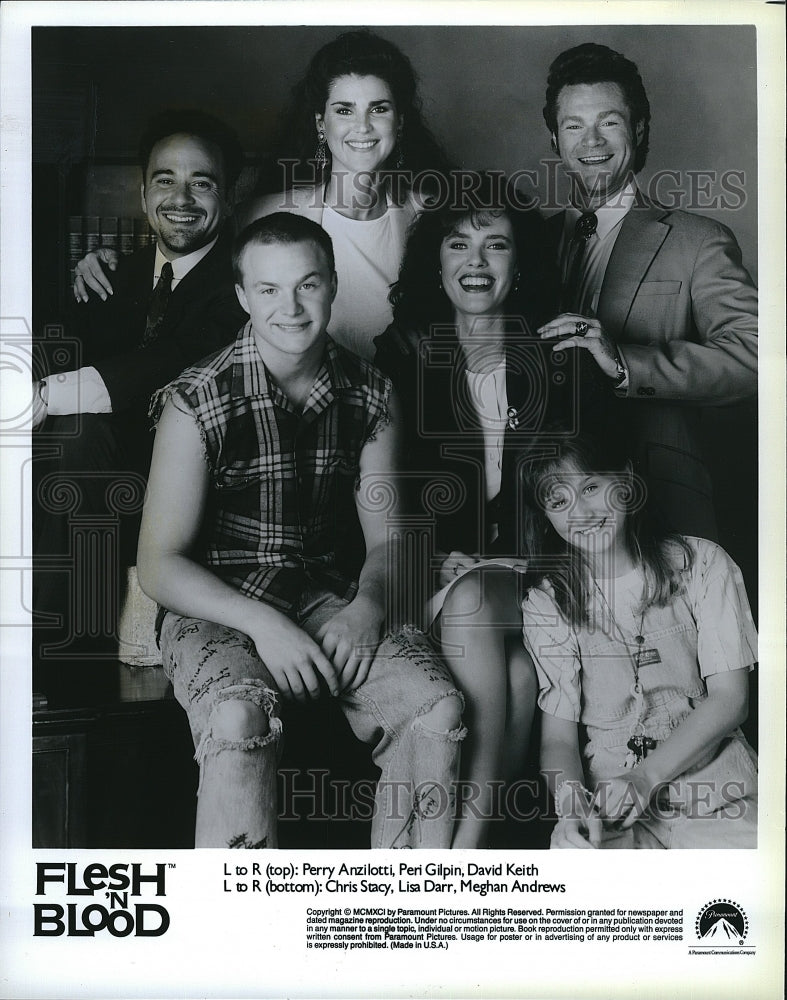 1991 Press Photo Anzolotti, Gilpin, Keith, Stacy, Darr in &quot;Flesh and Blood&quot;- Historic Images