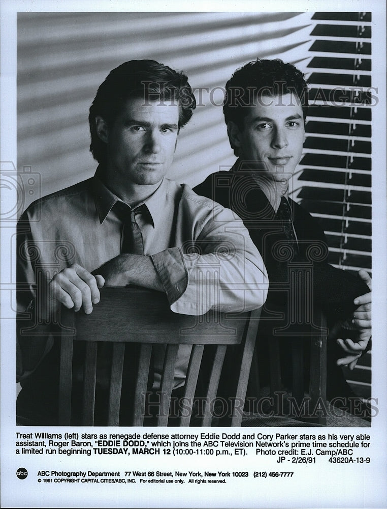 1991 Press Photo &quot;Eddie Dodd&quot; starring  Cory Parker, Treat Williams- Historic Images