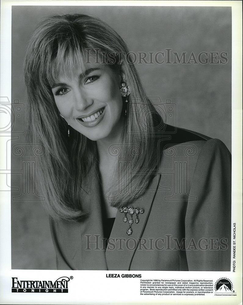 1990 Press Photo Leeza Gibbons Host of &quot;Entertainment Tonight&quot;- Historic Images