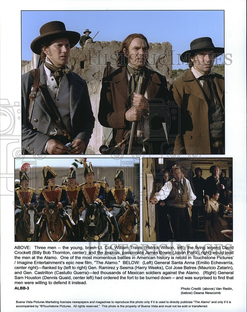 Press Photo Patrick Wilson Billy Bob Thornton and Jason Patric in &quot;The Alamo&quot;- Historic Images