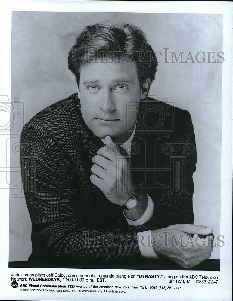 1987 Press Photo John James Television Series Actor Dynasty- Historic Images