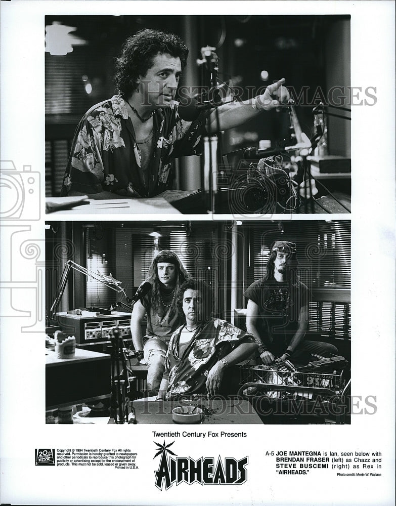 1994 Press Photo  &quot;Airheads&quot; Brendan  Fraser,Joe Mantenga, Steve Buscemi- Historic Images