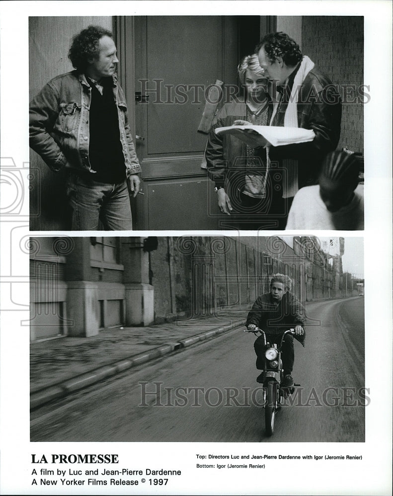 1997 Press Photo &quot;La Promesse&quot; Directors Luc &amp; Jean Pierre Dardenne &amp; J Reiner- Historic Images