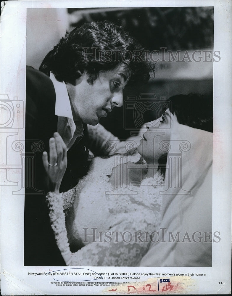 1979 Press Photo Sylvester Stallone &amp; Talia Shire Star In &quot;Rocky II&quot;- Historic Images